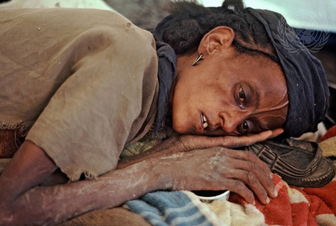 Befolkningen i det nordlige Etiopien står igen i fare for at opleve en sultkatastrofe. Billedet er fra sultkatastrofen, som ramte  landet i 1983-85. Foto: UN Photo/John Isaac.